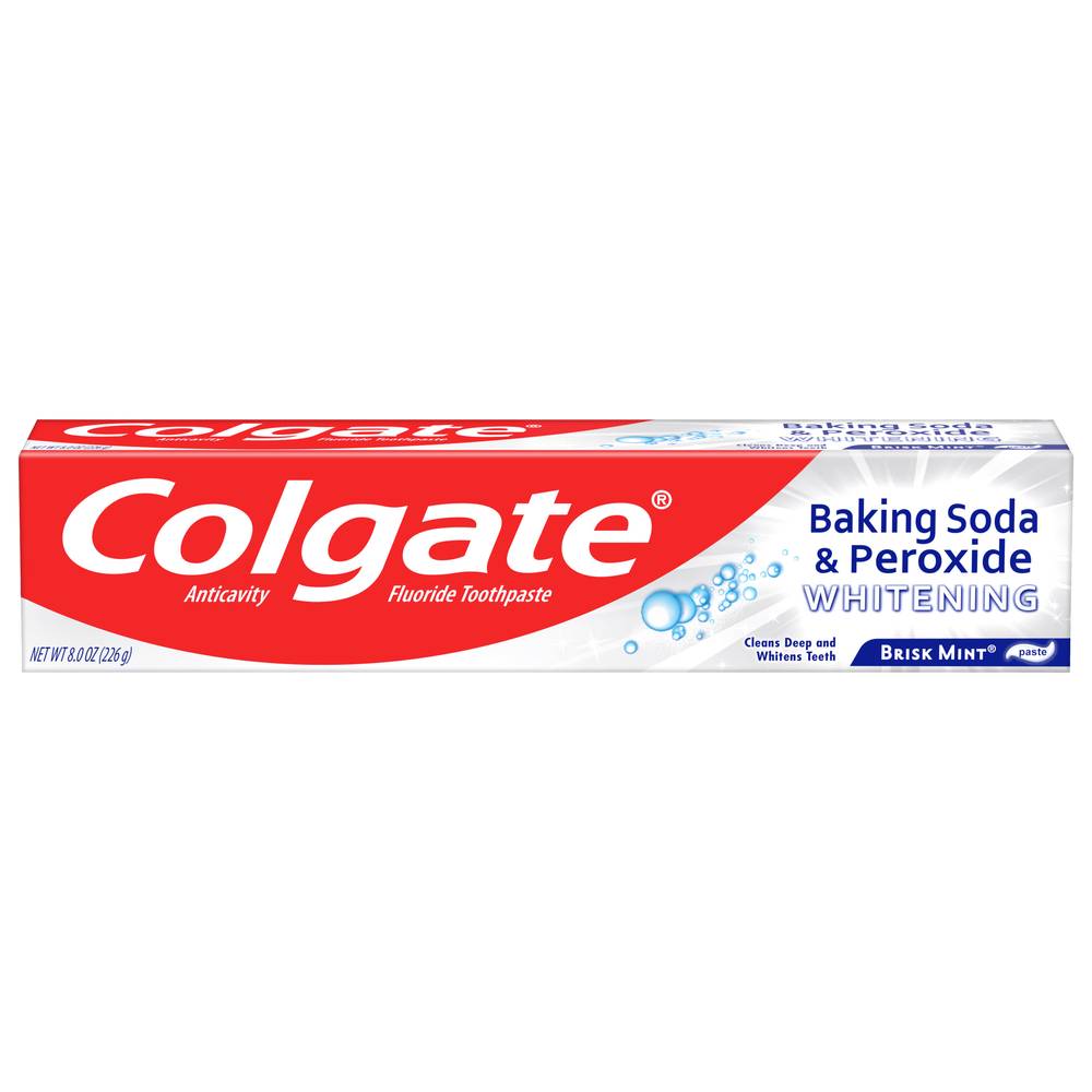 Colgate Baking Soda & Peroxide Whitening Brisk Mint Toothpaste (8 oz)