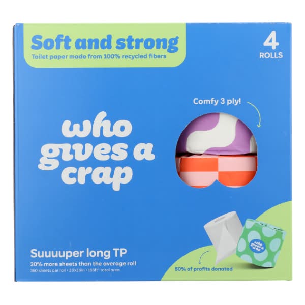 Who Gives A Crap Double Length Toilet Paper Rolls (8 ct)