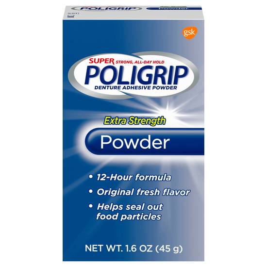 Poli Grip Extra Strength Denture Adhesive Powder