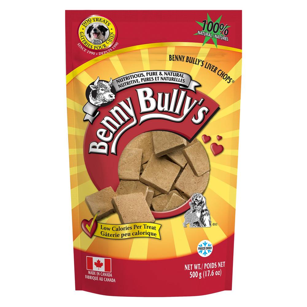 Benny Bully's Liver Chops Dog Treat - Natural, Beef Liver (Flavor: Beef Liver, Size: 500 G)