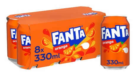 Fanta Orange, Flavored Soda (8 x 330ml)