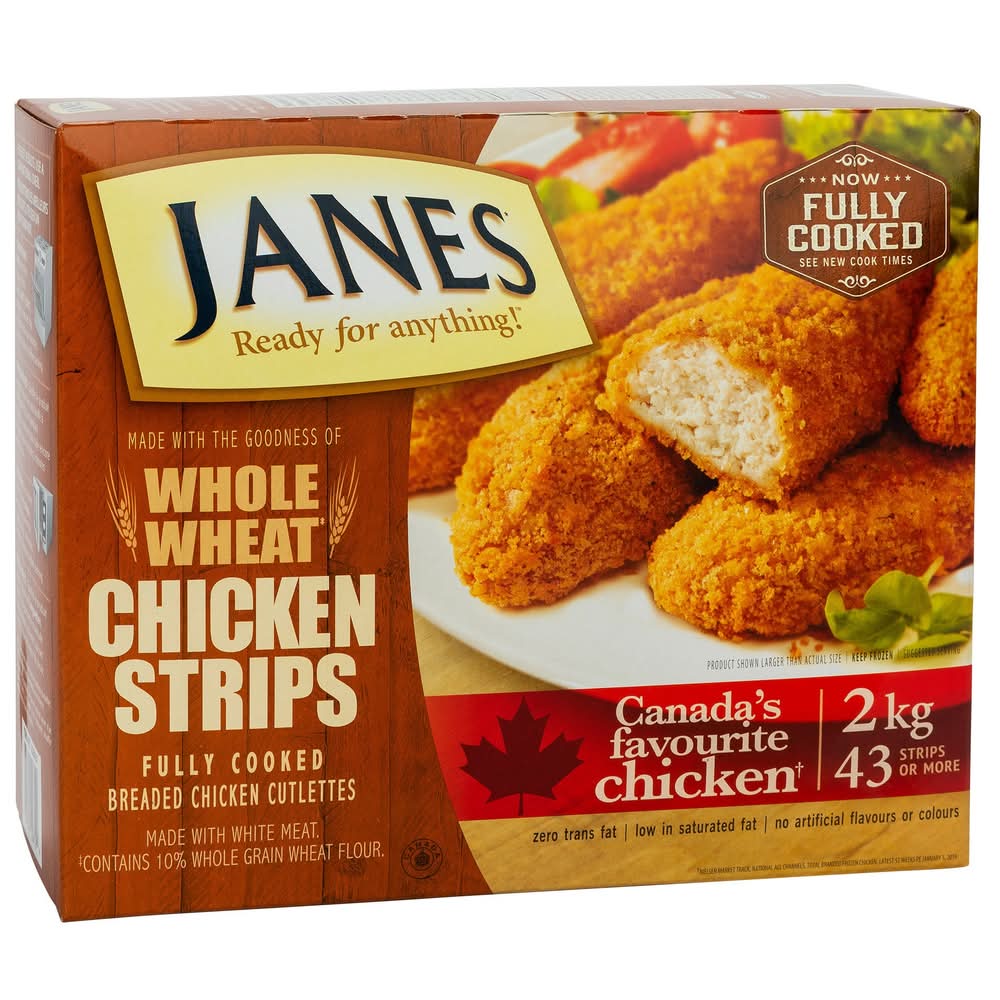 Janes - Languettes De Poulet Au Blé Entier, 2 Kg / Janes Whole Wheat Chicken Strips, 2 Kg