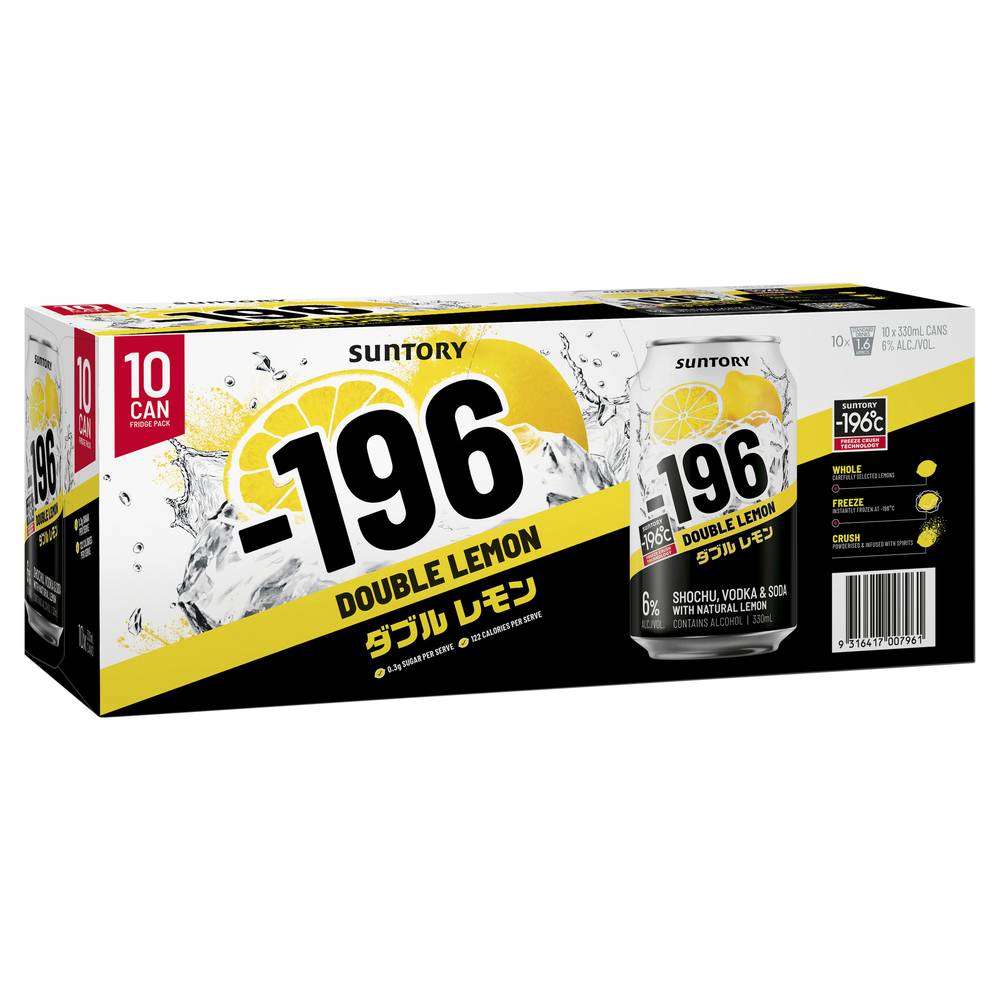 -196 Double Lemon & Vodka Can 330ml 10pk X 10 Pack