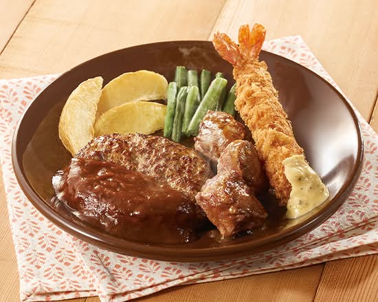 ハンバーグ＆ヒレコロステーキ＆海老フライ