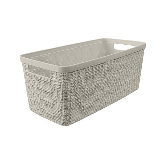 Curver Jute Cream Plastic Storage Basket Organizer