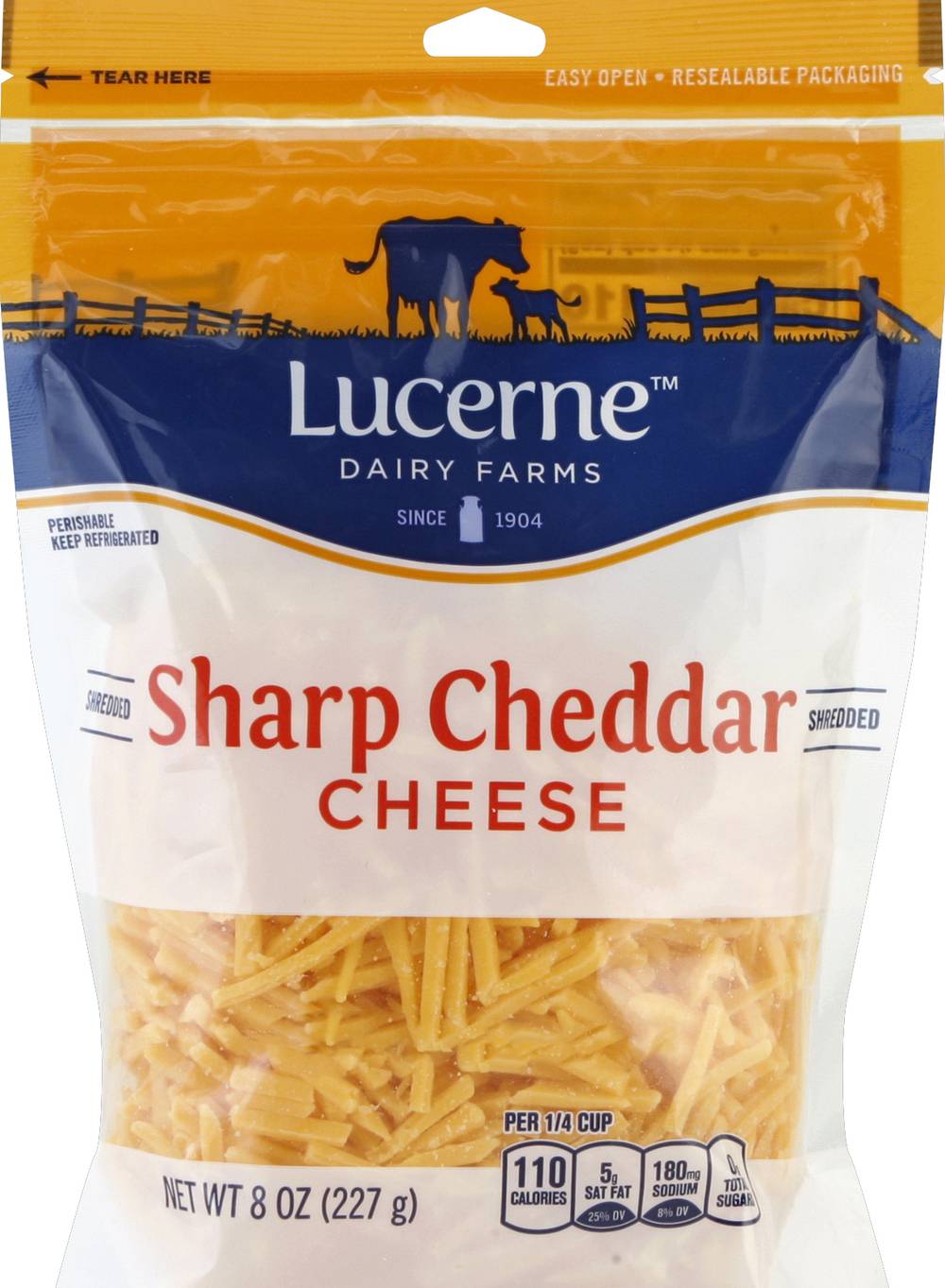 Lucerne Shredded Sharp Cheddar Cheese (8 oz)