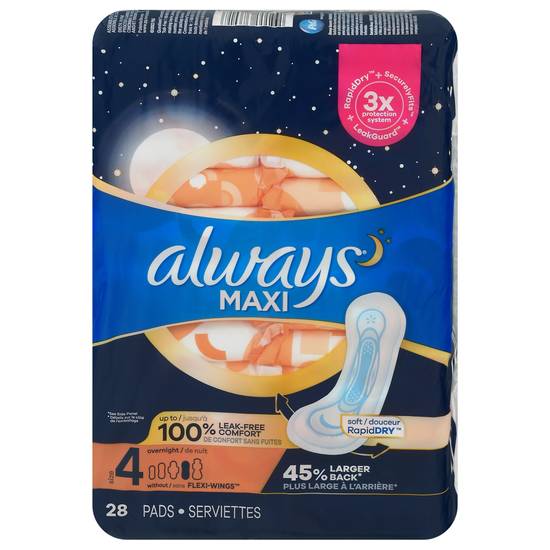 Always Overnight Maxi Size 4 Pads