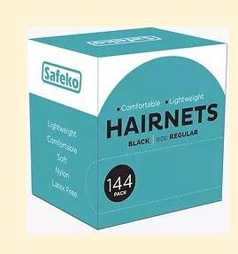 Regular Hairnet, Black 22" - 144 Ct (20X144|Case of 20)