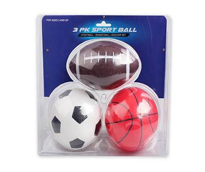 Play Zone 3 Pk Sports Ball (3 ct)
