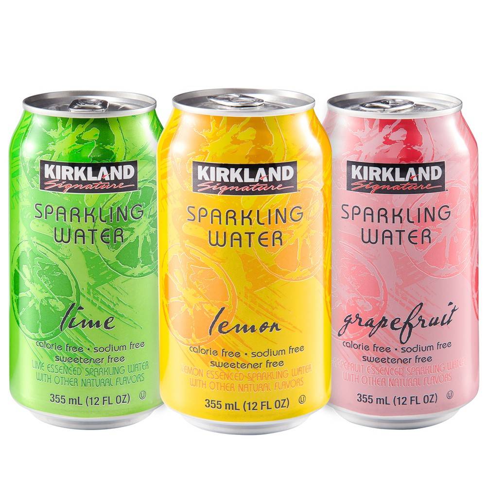 Kirkland Signature Lime Lemon & Grapefruit Essenced Sparkling Water (3 x 12 fl oz)