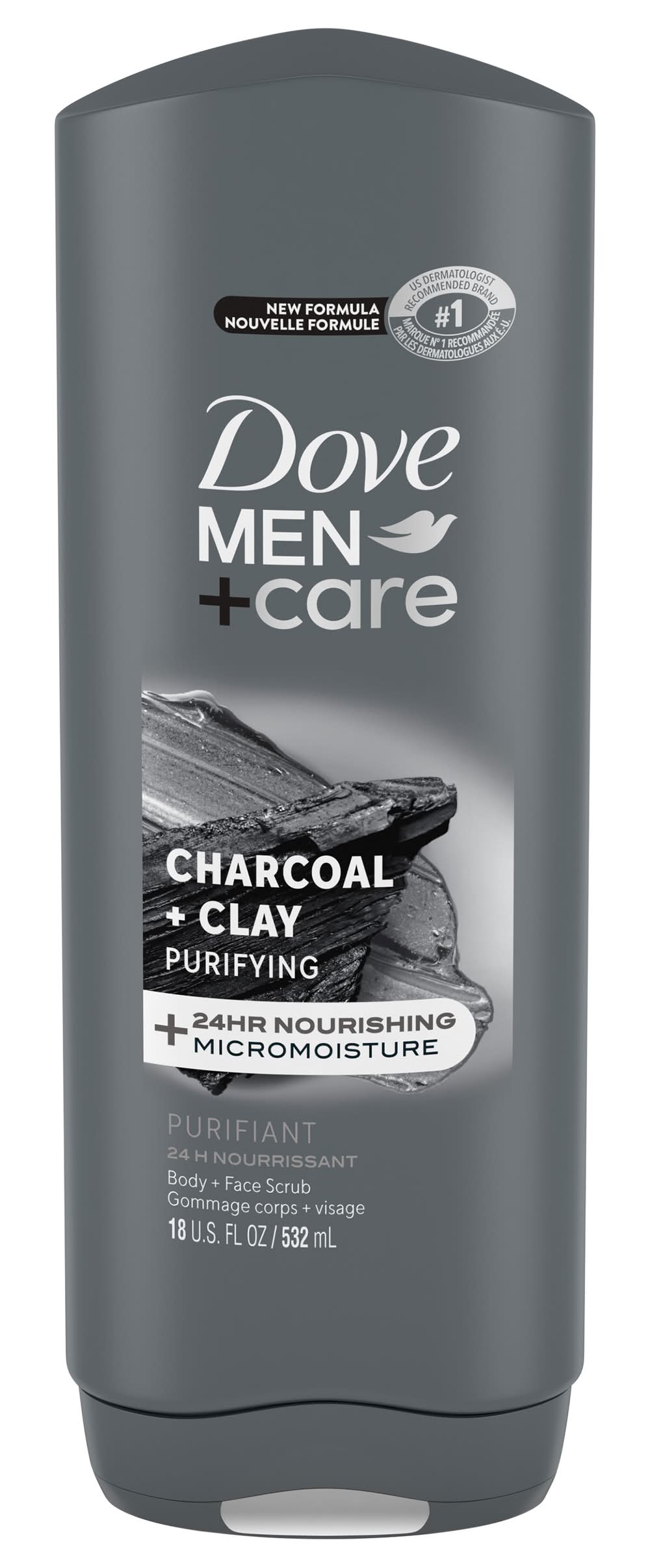 Dove Purifying Charcoal + Clay Body & Face Wash (18 fl oz)