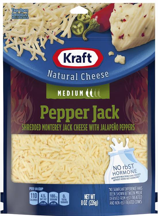 Kraft Natural Medium Shredded Pepper Jack Cheese