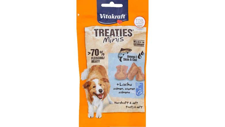 Vitakraft Treaties Mini Saumon + Omega 3 - Pour Chien Le paquet de 48g