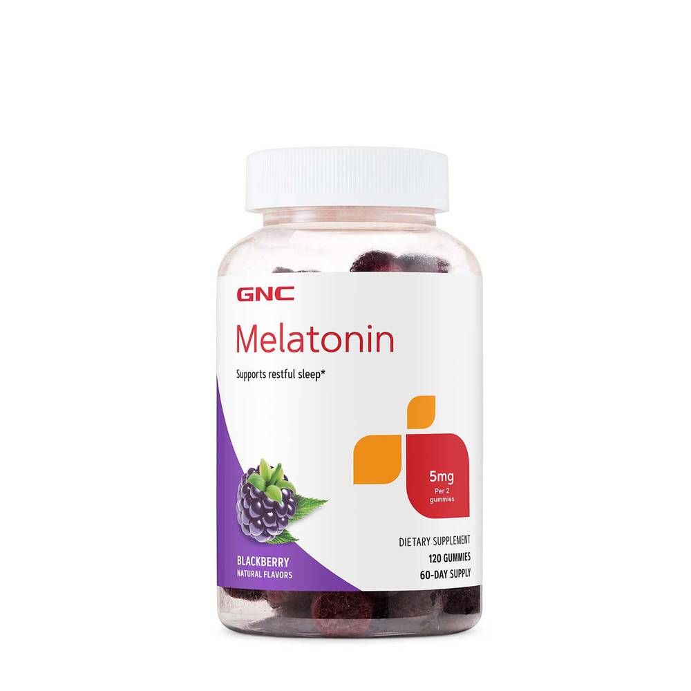 Melatonin Gummies 5 mg - Blackberry - 120 Gummies (60 Servings)