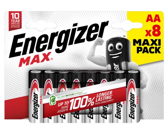 Energizer AA, Max Alkaline Batteries (8 pack)