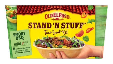 Old El Paso Smoky - Bbq, Stand 'N Stuff Taco Boat Kit (350g)