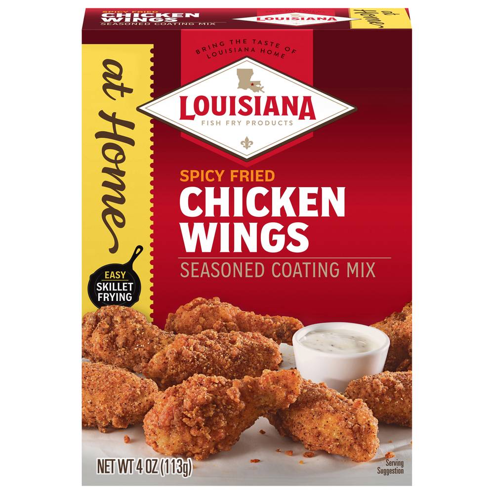 Louisiana Fish Fry Products Chicken Spicy Seasoned Coating Mix, Chicken Wings (4 oz)