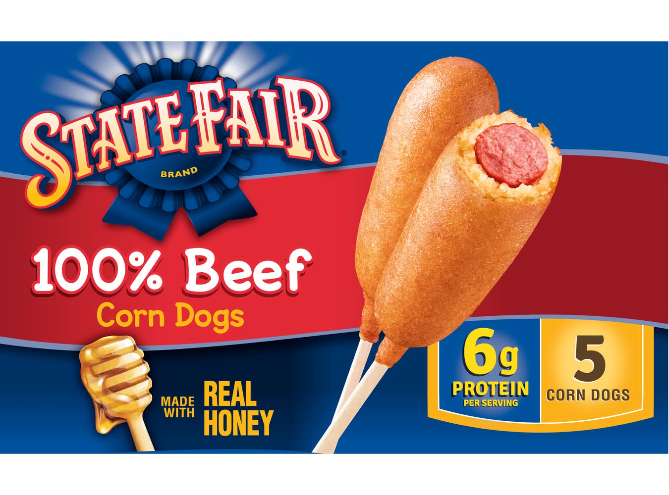 State Fair 100% Beef Corn Dogs, Real Honey (13.35 oz, 5 ct)