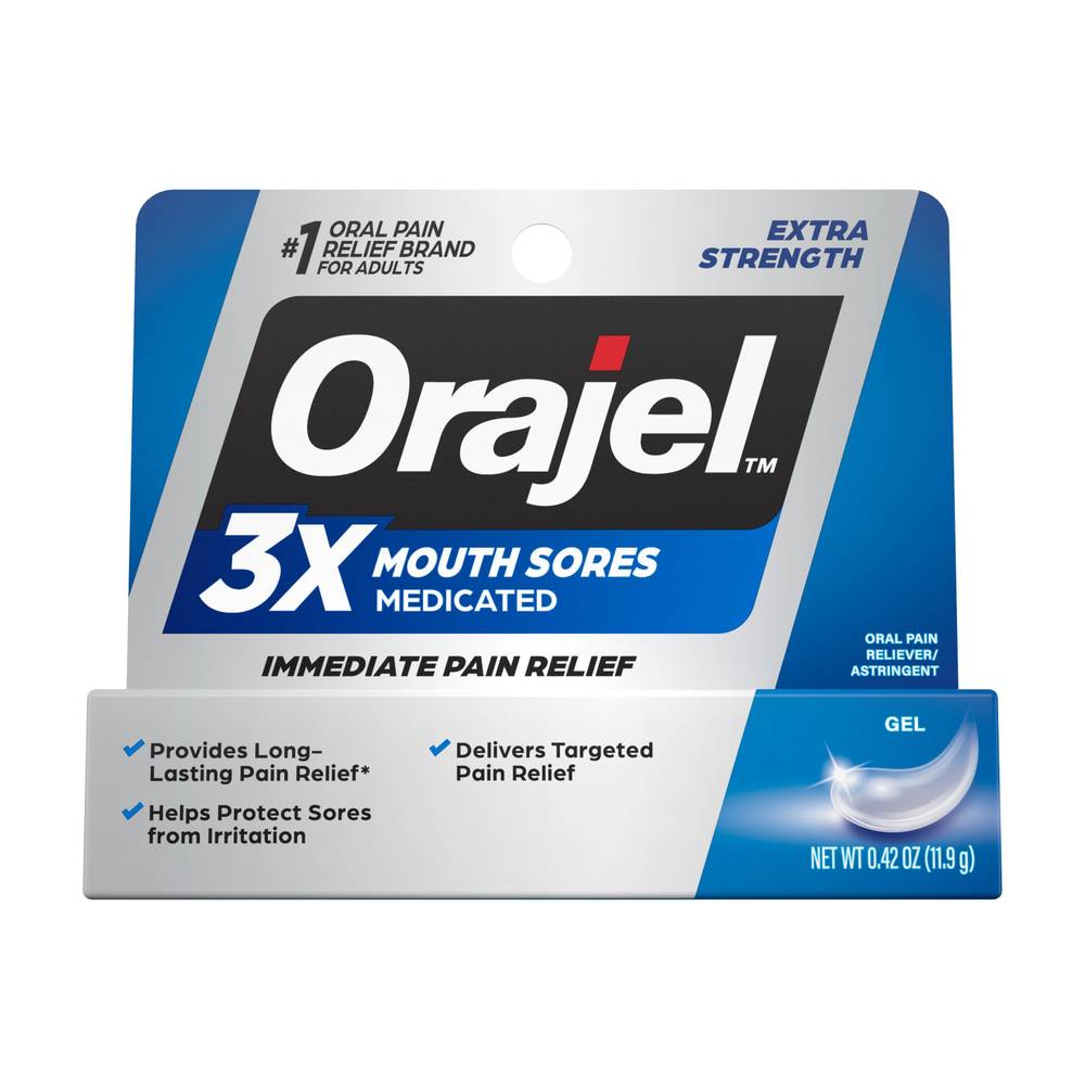 Orajel 3X Medicated For All Mouth Sores Gel (0.42 oz)