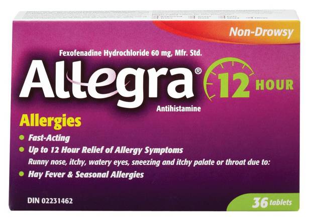 Allegra Allergies Antihistamine Tablets 60 mg (36 units)