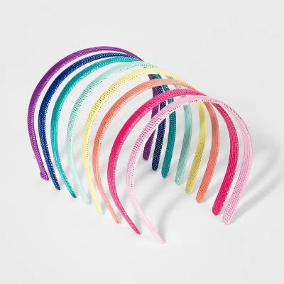 Cat & Jack Girls Woven Tinsel Hair Styling Headband, Assorted (8 ct)