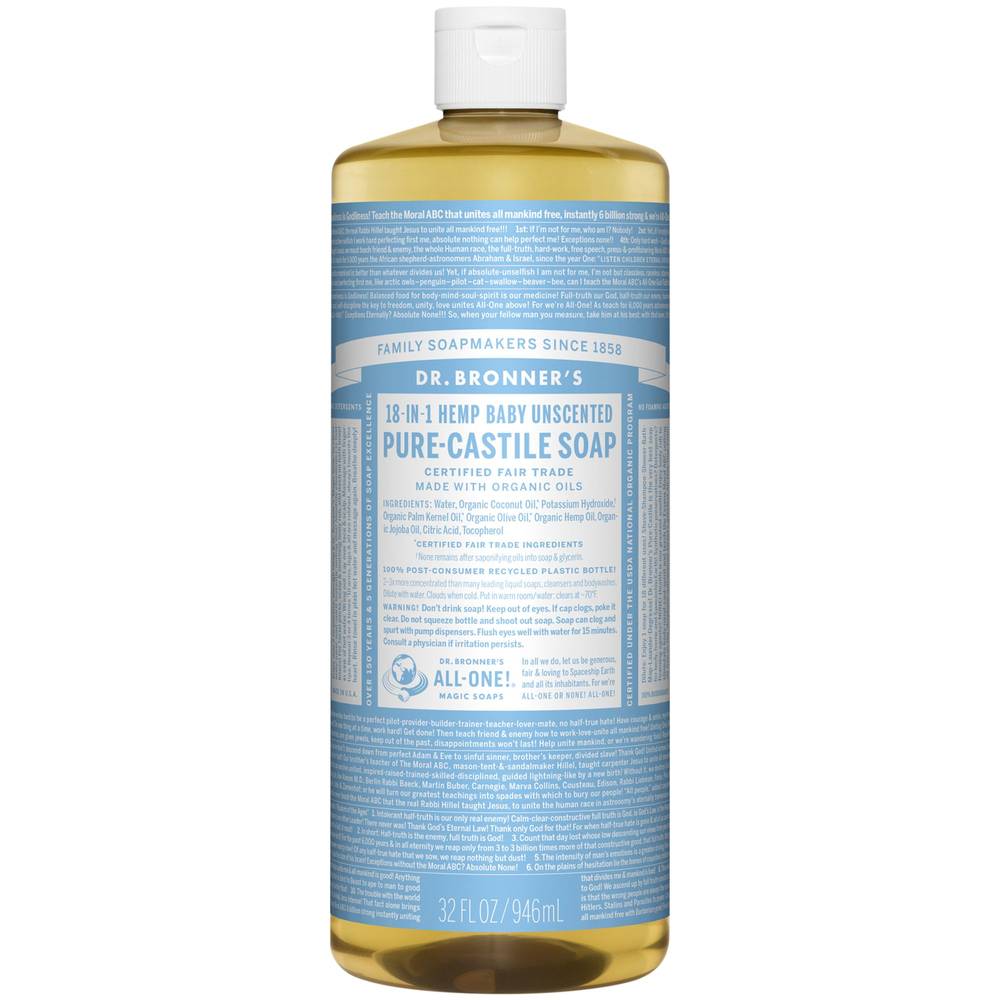 Baby-Mild Pure Castille Soap - Made With Organic Oils - Unscented (32 Fluid Ounces)