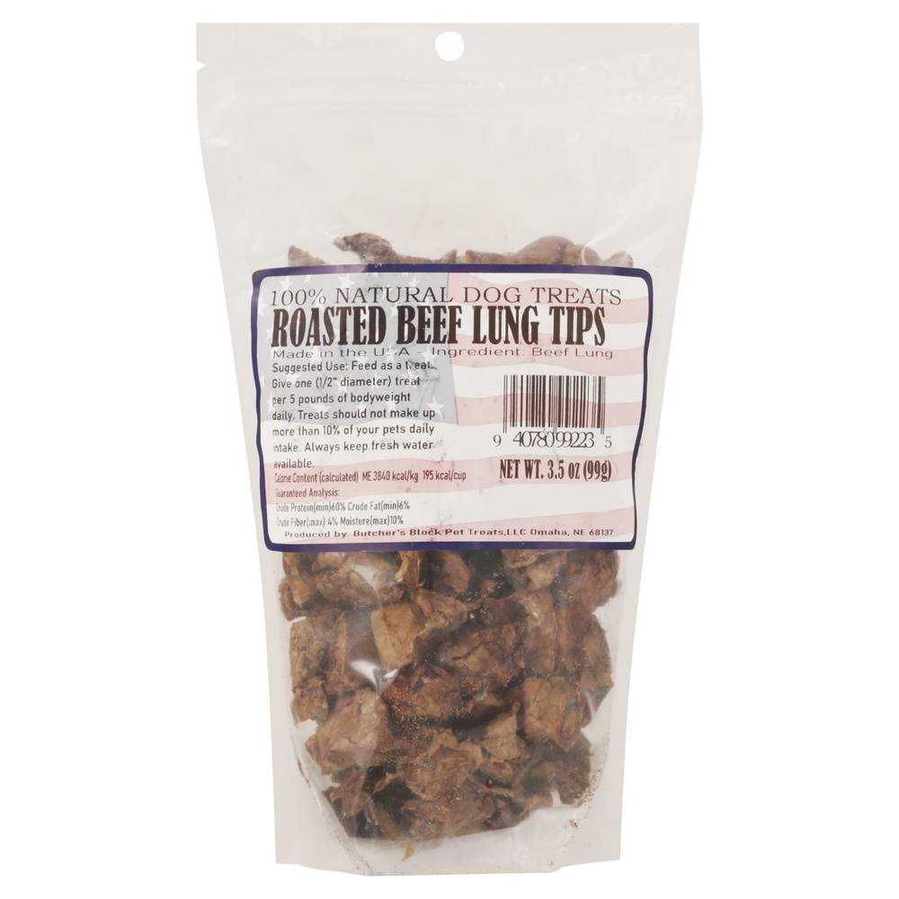 Butcher's Prime Roasted Beef Lung Tips Dog Treats (3.5 oz)