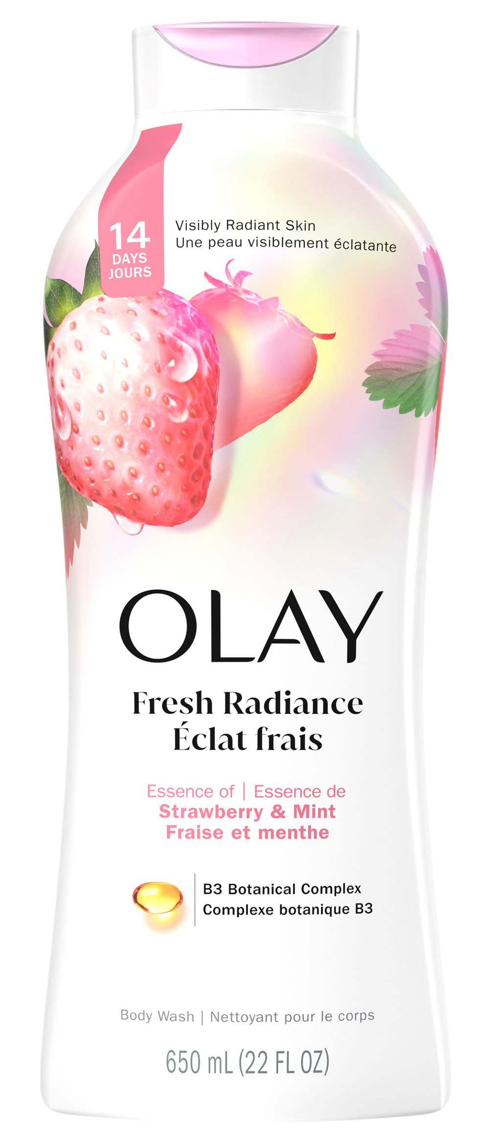 Olay Fresh Outlast Body Wash, Strawberry-Mint (22 fl oz)