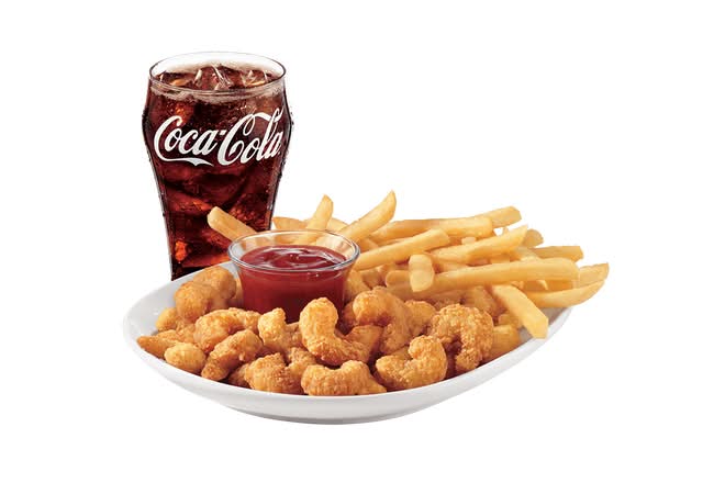 Popcorn Shrimp Basket w/Drink