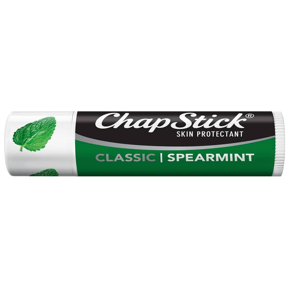 Chapstick Classic Skin Protectant Spearmint Flavored Lip Balm, 1 Ct