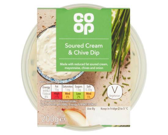 Co-op Soured Cream & Chive Dip 200g