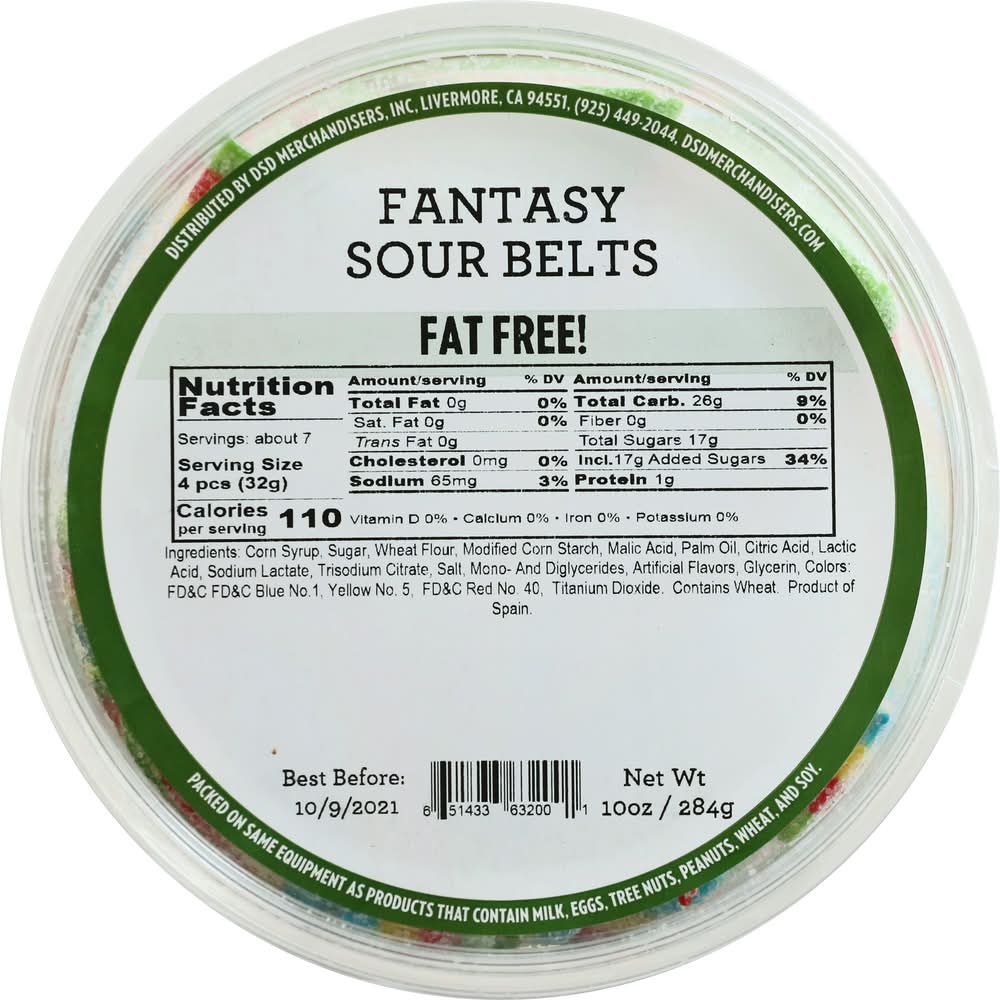 DSD Merchandisers Fantasy Sour Belts (10 oz)