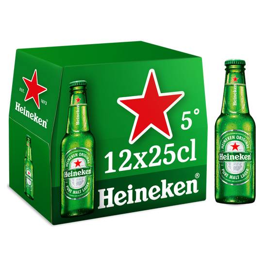 Heineken - Bière blonde (12 pièces, 250 ml)