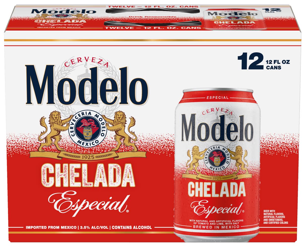 Modelo Chelada Especial Mexican Import Beer, Tomato-Salt-Lime (12 x 12 fl oz)