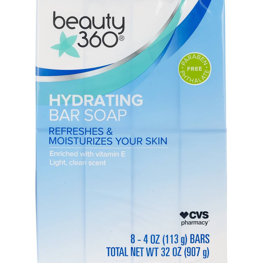 Beauty 360 Hydrating Bar Soap, 8CT