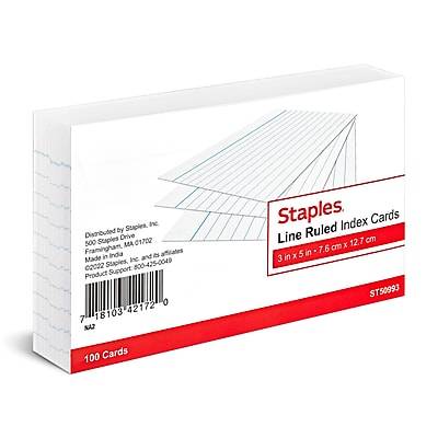 Staples Index Cards (3 in * 5 in)