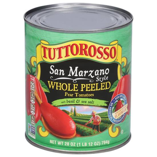 Tuttorosso San Marzano Style Peeled Pear Tomatoes in Juice (28 oz)
