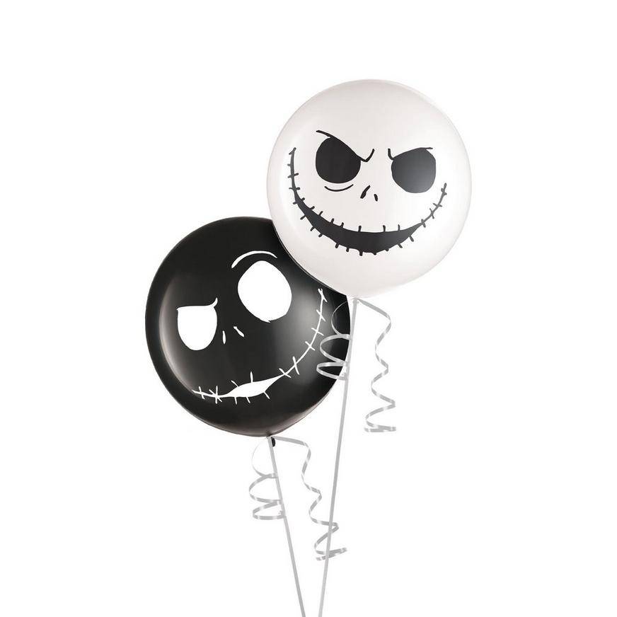 Uninflated 2ct, 24in, Jack Skellington Latex Balloons ae The Nightmare Before Christmas