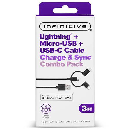 Infinitive Combo Charge & Sync Cable 3 ft