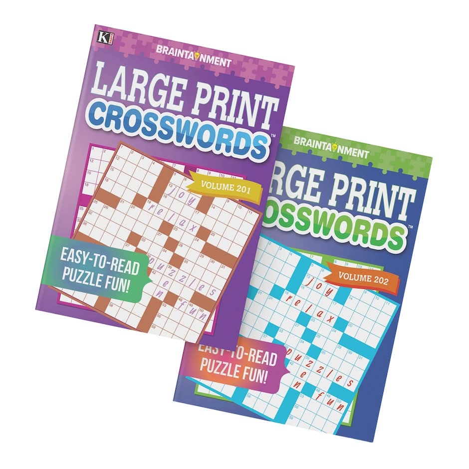 Kappa Large Print Crossword Puzzle Books 128 Pages (2 ct)