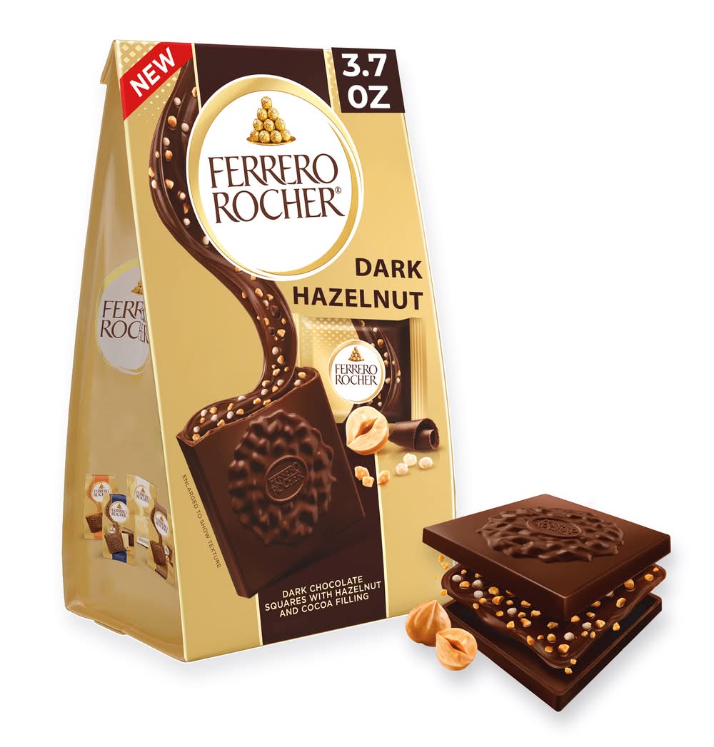 Ferrero Rocher Squares Dark Chocolate, Hazelnut (3.7 oz)