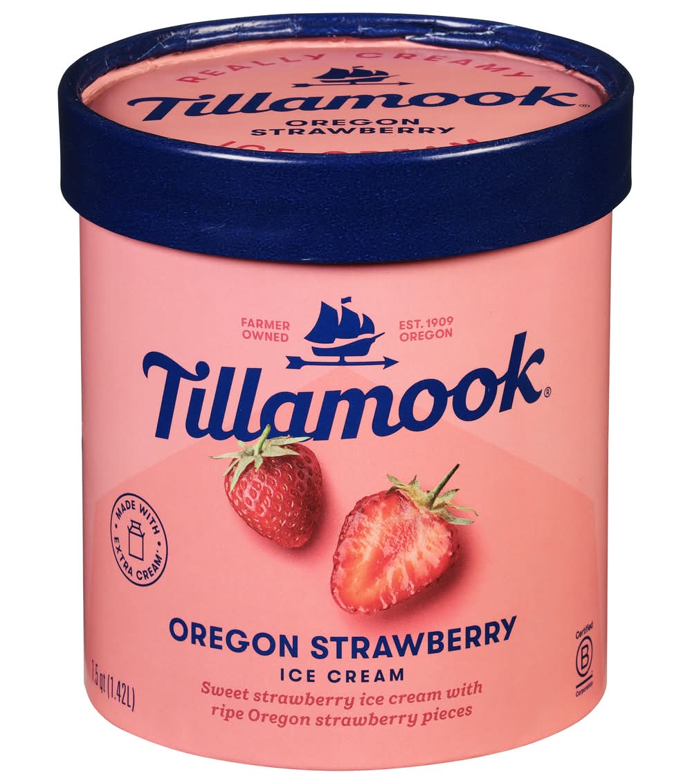 Tillamook Ice Cream, Oregon Strawberry (1.5 qt)
