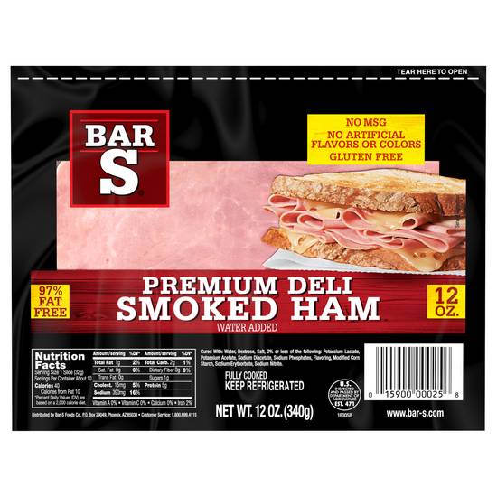 Bar-S Premium Deli Smoked Ham (12 oz)