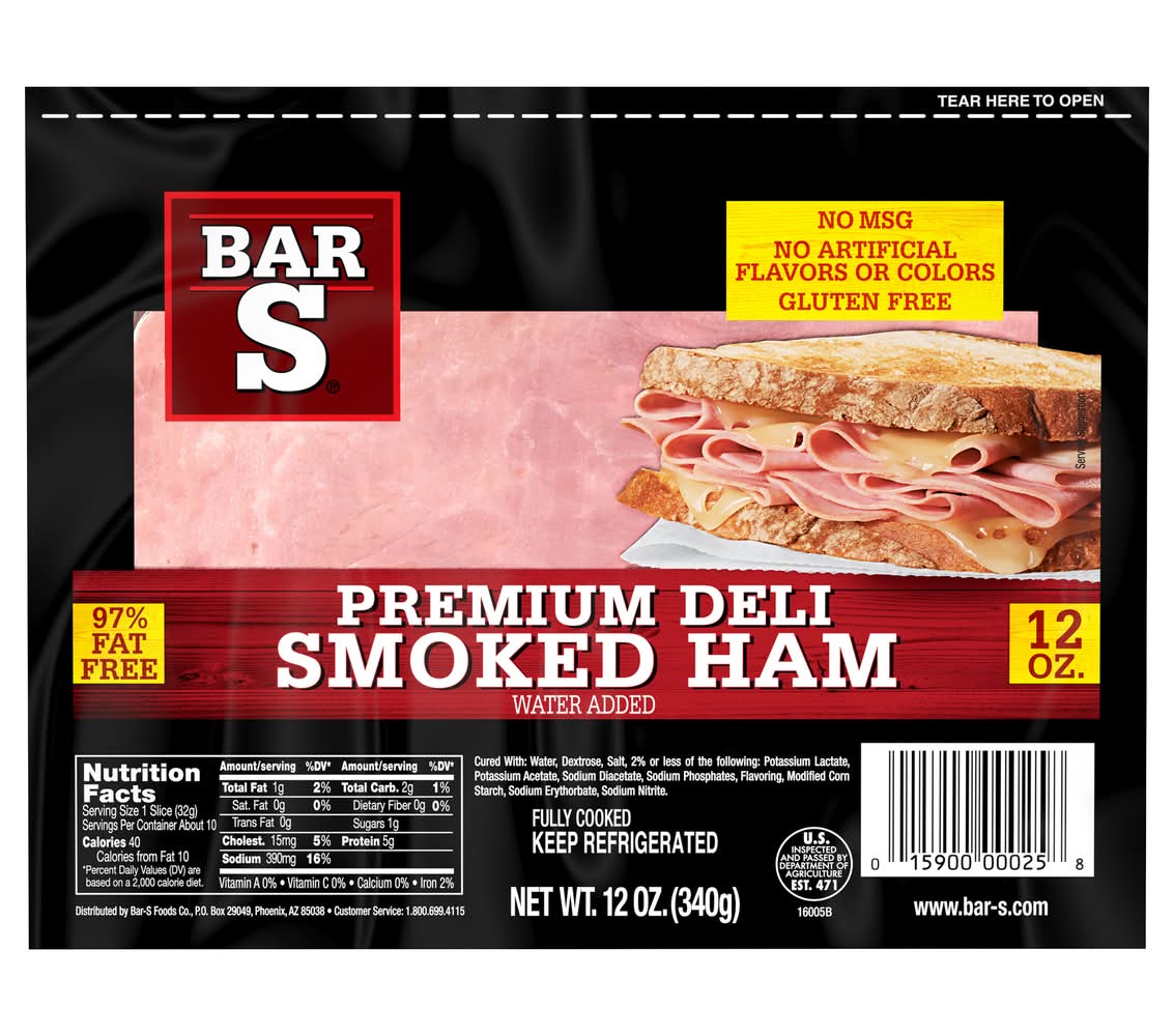 Bar-S Premium Deli Smoked Ham (12 oz)