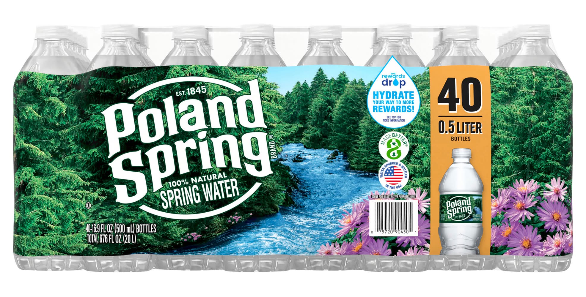 Poland Spring 100% Natural Spring Water (40 x 16.9 fl oz)