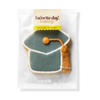 Grad Cap Hand Decorated Cookie - 2.12oz/1ct - Favorite Day™