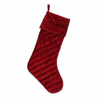 10" Red HGTV Home Collection Quilted Christmas Stocking - National Tree Company