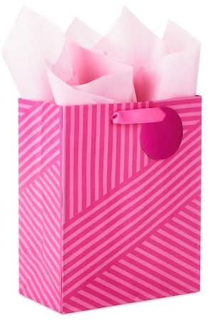 Hallmark Gift Bag With Tissue Paper, Pink-White