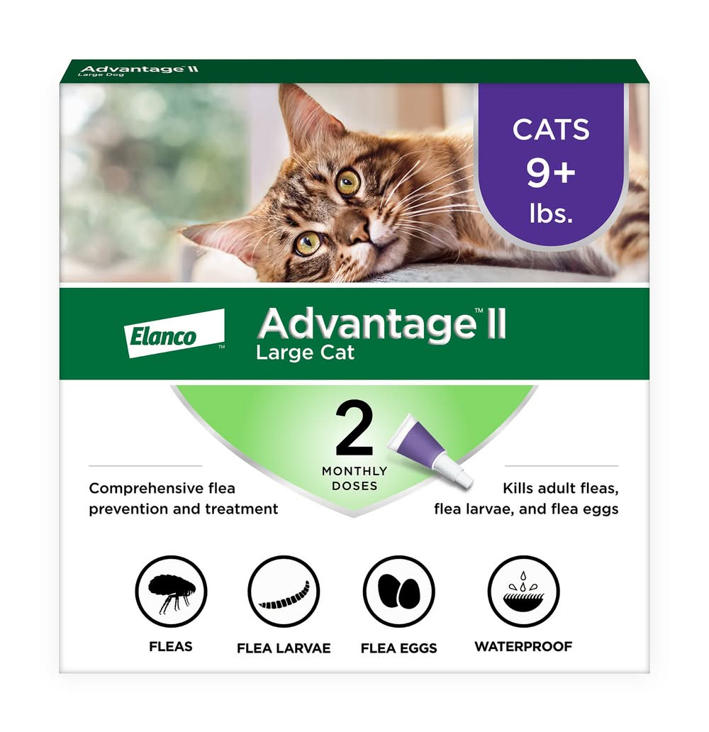 Advantage® II Flea Prevention & Treatment for Large Cats over 9 lbs, Monthly Doses (Size: 2 Count)