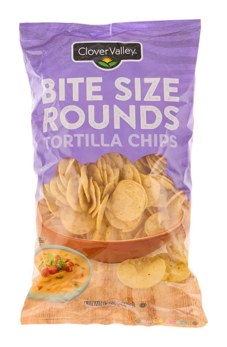 Clover Valley Bite Size Round Tortilla Chips 13 Oz